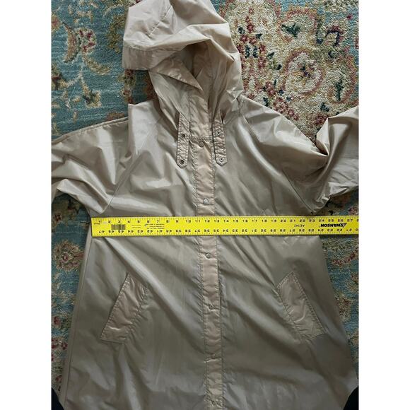 Vintage Aqua Sheen Long Lightweight Hooded Summer Rain Coat - Picture 10 of 12